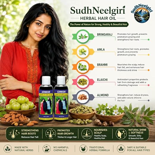 Adivasi hair oil original 250 ml, Original Aadivashi Hair Growth Oil 250 ML Ayurvedic Adiwasi Herbal Kesh tel with Natural Rosemary essential & Biotin for Control Hairfall anti-dandruff Adiwasi Hair Oil Original Pack of 1 II Herbal Hair Oil