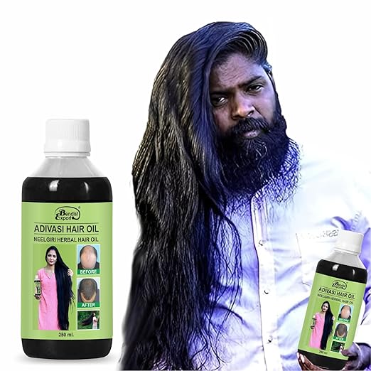 Adivasi hair oil original 250 ml, Original Aadivashi Hair Growth Oil 250 ML Ayurvedic Adiwasi Herbal Kesh tel with Natural Rosemary essential &amp; Biotin for Control Hairfall anti-dandruff Adiwasi Hair Oil Original Pack of 1 II Herbal Hair Oil