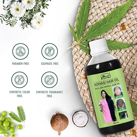 Adivasi hair oil original 250 ml, Original Aadivashi Hair Growth Oil 250 ML Ayurvedic Adiwasi Herbal Kesh tel with Natural Rosemary essential &amp; Biotin for Control Hairfall anti-dandruff Adiwasi Hair Oil Original Pack of 1 II Herbal Hair Oil