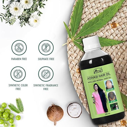 Adivasi hair oil original 250 ml, Original Aadivashi Hair Growth Oil 250 ML Ayurvedic Adiwasi Herbal Kesh tel with Natural Rosemary essential &amp; Biotin for Control Hairfall anti-dandruff Adiwasi Hair Oil Original Pack of 1 II Herbal Hair Oil